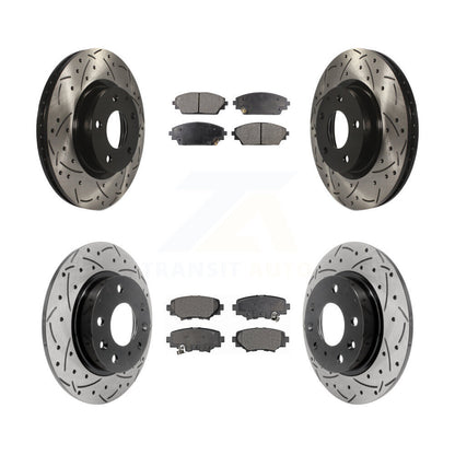 [Avant + Arrière] Kit de disque (percé rainuré revêtu) et plaquette (semi-métallique) de frein pour Mazda 3 Sport 2.5L KDF-100391