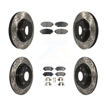 [Avant + Arrière] Kit de disque (percé rainuré revêtu) et plaquette (semi-métallique) de frein pour 2016-2018 Mazda CX-3 AWD KDF-100392