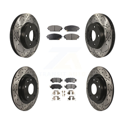 [Avant + Arrière] Kit de disque (percé rainuré revêtu) et plaquette (semi-métallique) de frein pour 2016-2018 Mazda CX-3 FWD KDF-100396