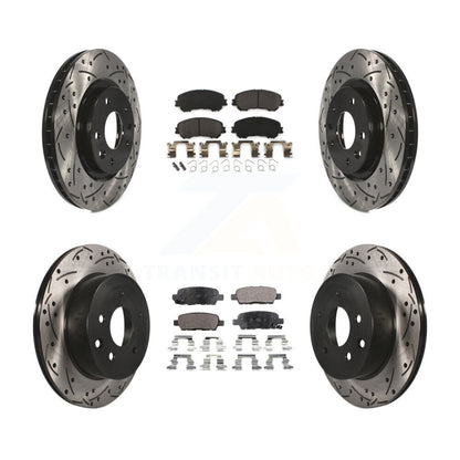 [Avant + Arrière] Kit de disque (percé rainuré revêtu) et plaquette (semi-métallique) de frein pour Nissan Rogue Sport Qashqai KDF-100400