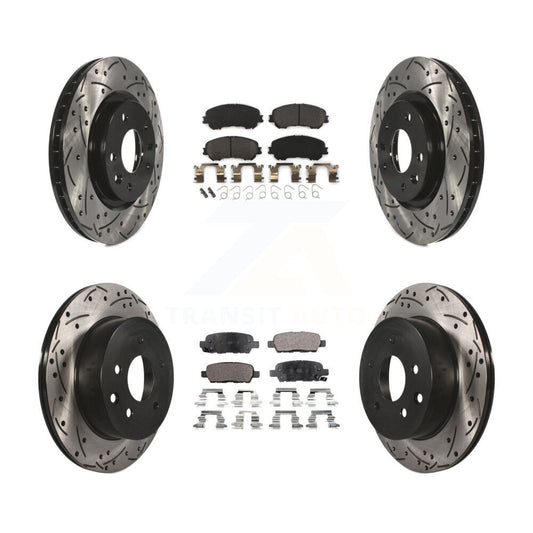 [Avant + Arrière] Kit de disque (percé rainuré revêtu) et plaquette (semi-métallique) de frein pour Nissan Rogue Sport Qashqai KDF-100400