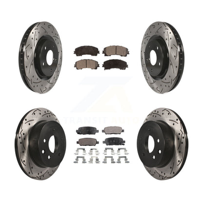 [Avant + Arrière] Kit de disque (percé rainuré revêtu) et plaquette (semi-métallique) de frein pour Nissan Rogue KDF-100401