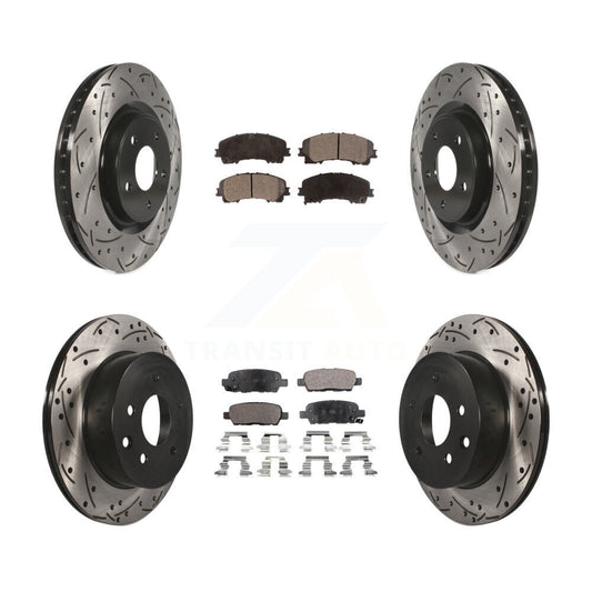 [Avant + Arrière] Kit de disque (percé rainuré revêtu) et plaquette (semi-métallique) de frein pour Nissan Rogue KDF-100401