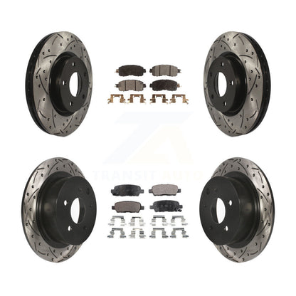 [Avant + Arrière] Kit de disque (percé rainuré revêtu) et plaquette (semi-métallique) de frein pour Nissan Altima KDF-100402