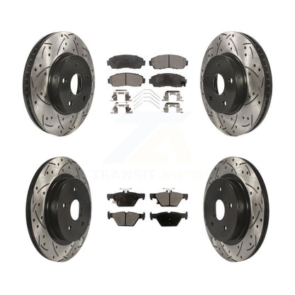 [Avant + Arrière] Kit de disque (percé rainuré revêtu) et plaquette (semi-métallique) de frein pour 2016-2019 Subaru Legacy 2.5L KDF-100404