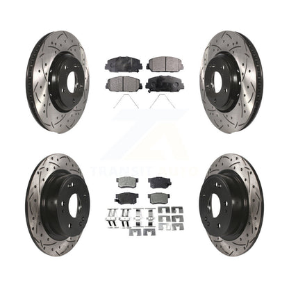 [Avant + Arrière] Kit de disque (percé rainuré revêtu) et plaquette (semi-métallique) de frein pour 2017-2022 Acura ILX KDF-100408
