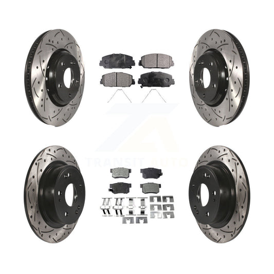 [Avant + Arrière] Kit de disque (percé rainuré revêtu) et plaquette (semi-métallique) de frein pour 2017-2022 Acura ILX KDF-100408