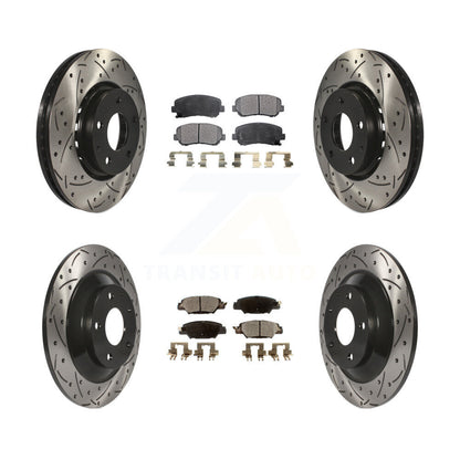 [Avant + Arrière] Kit de disque (percé rainuré revêtu) et plaquette (semi-métallique) de frein pour Mazda CX-5 KDF-100409