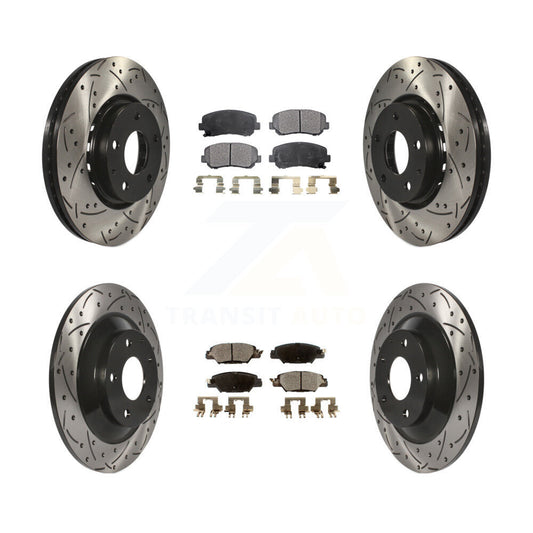 [Avant + Arrière] Kit de disque (percé rainuré revêtu) et plaquette (semi-métallique) de frein pour Mazda CX-5 KDF-100409