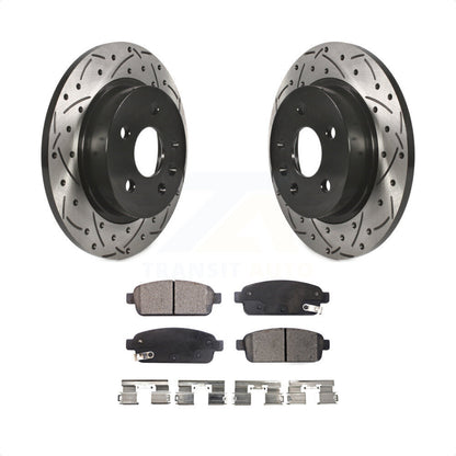 [Arrière] Kit de disque (percé rainuré revêtu) et plaquette (semi-métallique) de frein pour Chevrolet Cruze Sonic Buick Encore Trax Limited KDF-100423 par Transit Auto