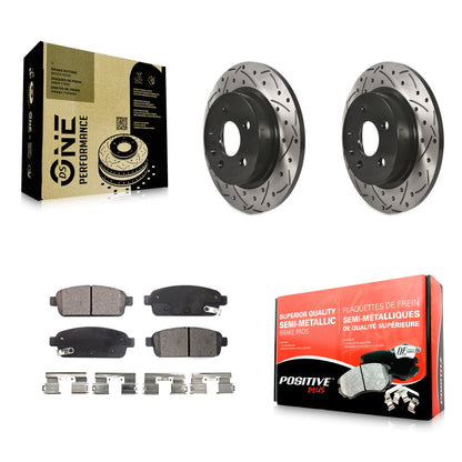 [Arrière] Kit de disque (percé rainuré revêtu) et plaquette (semi-métallique) de frein pour Chevrolet Cruze Sonic Buick Encore Trax Limited KDF-100423