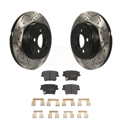 [Arrière] Kit de disque (percé rainuré revêtu) et plaquette (semi-métallique) de frein pour Dodge Charger Chrysler 300 Challenger Magnum KDF-100458 par Transit Auto