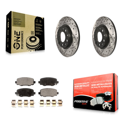 [Arrière] Kit de disque (percé rainuré revêtu) et plaquette (semi-métallique) de frein pour Jeep Cherokee Chrysler 200 KDF-100472