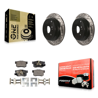 [Arrière] Kit de disque (percé rainuré revêtu) et plaquette (semi-métallique) de frein pour Honda CR-V Acura RDX KDF-100479