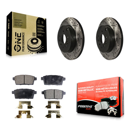 [Arrière] Kit de disque (percé rainuré revêtu) et plaquette (semi-métallique) de frein pour 2007-2015 Mazda CX-9 KDF-100491
