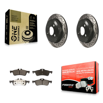 [Arrière] Kit de disque (percé rainuré revêtu) et plaquette (semi-métallique) de frein pour Mini Cooper KDF-100497