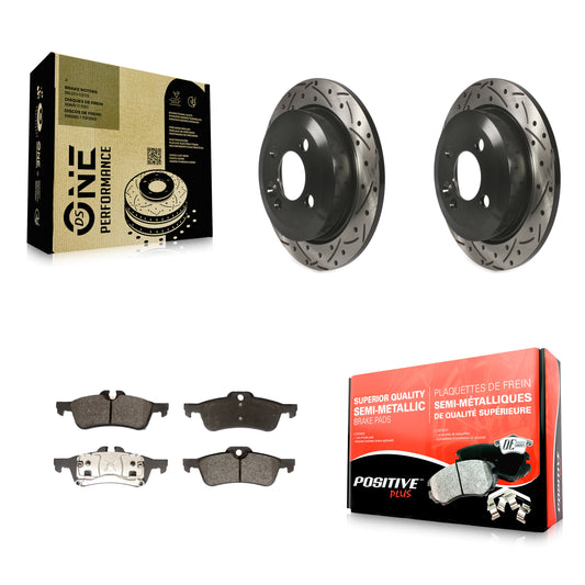 [Arrière] Kit de disque (percé rainuré revêtu) et plaquette (semi-métallique) de frein pour Mini Cooper KDF-100497
