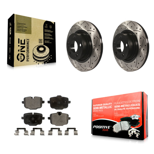 [Arrière] Kit de disque (percé rainuré revêtu) et plaquette (semi-métallique) de frein pour 2012 BMW X3 From 10 11 KDF-100519