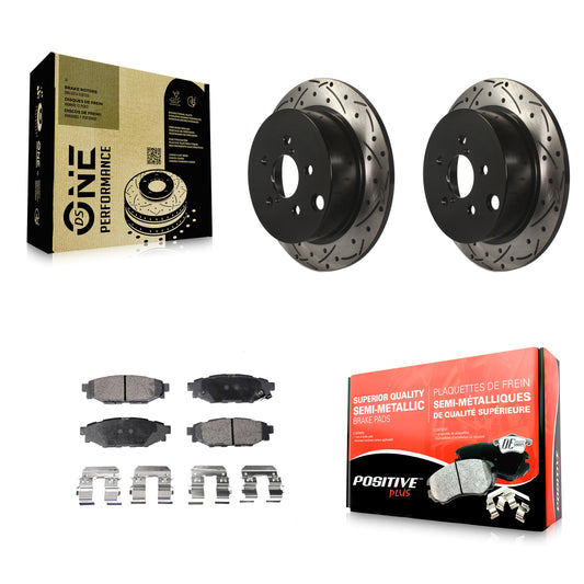 [Arrière] Kit de disque (percé rainuré revêtu) et plaquette (semi-métallique) de frein pour Subaru Forester Impreza Crosstrek XV KDF-100526