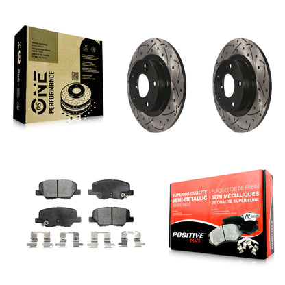 [Arrière] Kit de disque (percé rainuré revêtu) et plaquette (semi-métallique) de frein pour 2014-2015 Mazda 6 KDF-100530