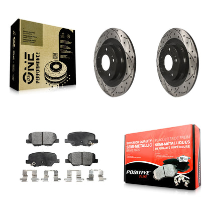 [Arrière] Kit de disque (percé rainuré revêtu) et plaquette (semi-métallique) de frein pour Mitsubishi Outlander Sport PHEV RVR KDF-100531