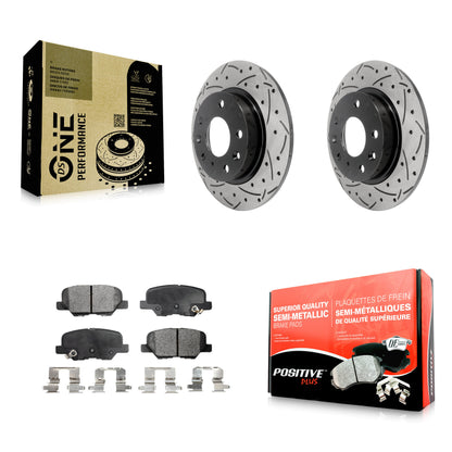 [Arrière] Kit de disque (percé rainuré revêtu) et plaquette (semi-métallique) de frein pour Mazda 3 Sport KDF-100538