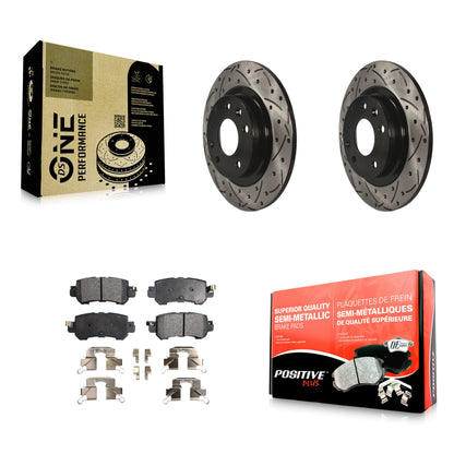 [Arrière] Kit de disque (percé rainuré revêtu) et plaquette (semi-métallique) de frein pour 2016-2018 Mazda CX-3 KDF-100541