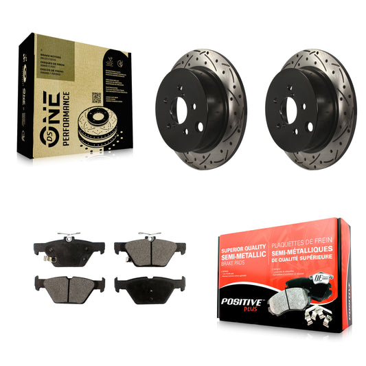 [Arrière] Kit de disque (percé rainuré revêtu) et plaquette (semi-métallique) de frein pour Subaru Crosstrek KDF-100560
