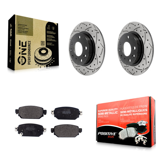[Arrière] Kit de disque (percé rainuré revêtu) et plaquette (semi-métallique) de frein pour Mazda 3 CX-3 Sport KDF-100562