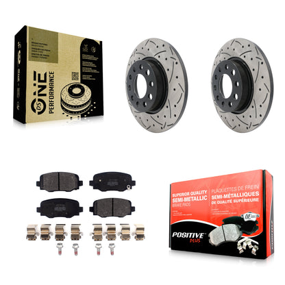 [Arrière] Kit de disque (percé rainuré revêtu) et plaquette (semi-métallique) de frein pour Jeep Renegade Fiat 500X KDF-100563