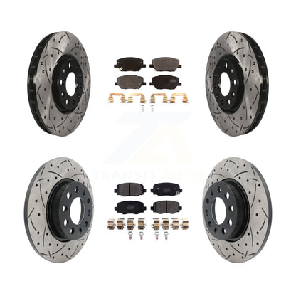 [Avant + Arrière] Kit de disque (percé rainuré revêtu) et plaquette (semi-métallique) de frein pour Jeep Renegade Fiat 500X KDF-100569