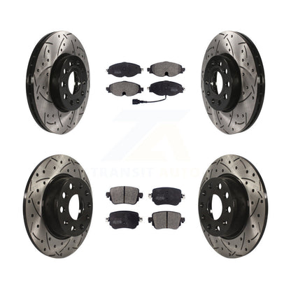 [Avant + Arrière] Kit de disque (percé rainuré revêtu) et plaquette (semi-métallique) de frein pour Volkswagen Golf SportWagen KDF-100579