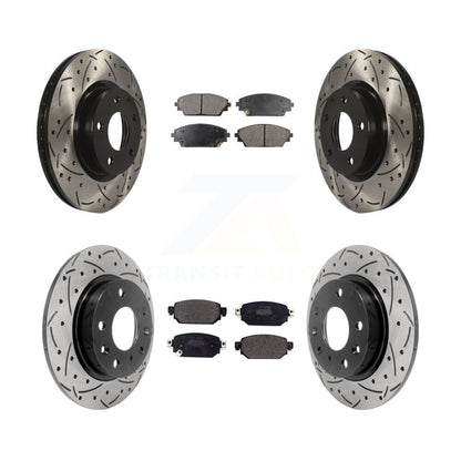 [Avant + Arrière] Kit de disque (percé rainuré revêtu) et plaquette (semi-métallique) de frein pour 2019-2021 Mazda CX-3 AWD KDF-100589