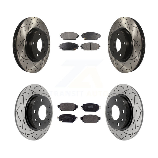 [Avant + Arrière] Kit de disque (percé rainuré revêtu) et plaquette (semi-métallique) de frein pour 2019-2021 Mazda CX-3 AWD KDF-100589