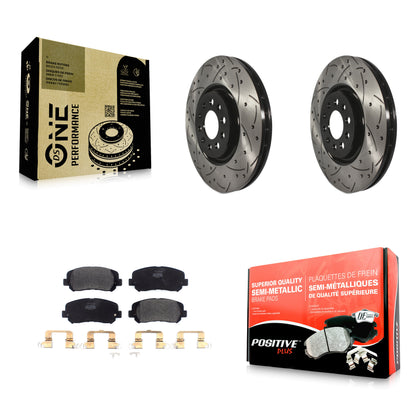 [Avant] Kit de disque (percé rainuré revêtu) et plaquette (semi-métallique) de frein pour Jeep Cherokee Chrysler 200 KDF-100594