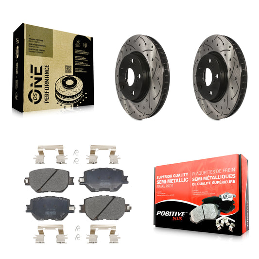 [Avant] Kit de disque (percé rainuré revêtu) et plaquette (semi-métallique) de frein pour Lexus IS250 KDF-100599