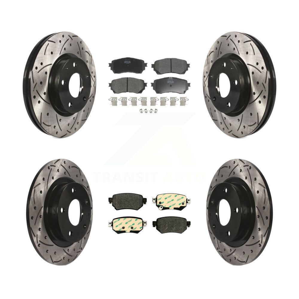 [Avant + Arrière] Kit de disque (percé rainuré revêtu) et plaquette (semi-métallique) de frein pour 2016-2018 Mazda 6 KDF-100602