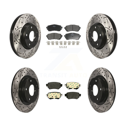 [Avant + Arrière] Kit de disque (percé rainuré revêtu) et plaquette (semi-métallique) de frein pour 2016-2018 Mazda 6 KDF-100602
