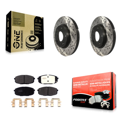 [Avant] Kit de disque (percé rainuré revêtu) et plaquette (semi-métallique) de frein pour Kia Soul Hyundai Kona Forte Elantra GT Seltos Forte5 KDF-100622