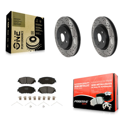 [Avant] Kit de disque (percé rainuré revêtu) et plaquette (semi-métallique) de frein pour Toyota Camry RAV4 Lexus ES350 Avalon ES300h UX250h UX200 C-HR Venza ES250 Corolla Cross KDF-100638