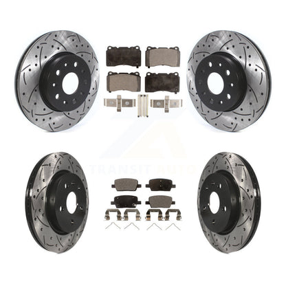 [Avant + Arrière] Kit de disque (percé rainuré revêtu) et plaquette (semi-métallique) de frein pour Chevrolet Camaro KDF-100648