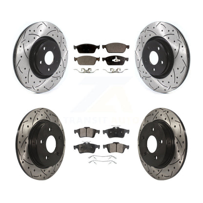 [Avant + Arrière] Kit de disque (percé rainuré revêtu) et plaquette (semi-métallique) de frein pour Ford Focus ST KDF-100654