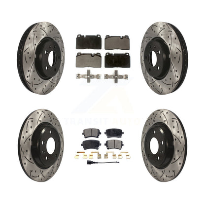 [Avant + Arrière] Kit de disque (percé rainuré revêtu) et plaquette (semi-métallique) de frein pour 2016 Audi Q5 FLEX engine KDF-100662