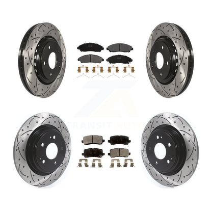 [Avant + Arrière] Kit de disque (percé rainuré revêtu) et plaquette (semi-métallique) de frein pour Acura MDX KDF-100666