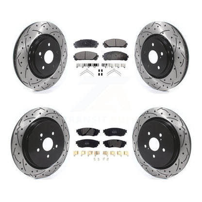 [Avant + Arrière] Kit de disque (percé rainuré revêtu) et plaquette (semi-métallique) de frein pour Lexus RX350 RX450h RX350L RX450hL KDF-100678