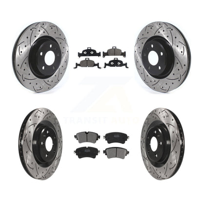 [Avant + Arrière] Kit de disque (percé rainuré revêtu) et plaquette (semi-métallique) de frein pour Audi Q5 A5 Quattro A4 A6 Sportback allroad KDF-100683