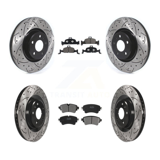 [Avant + Arrière] Kit de disque (percé rainuré revêtu) et plaquette (semi-métallique) de frein pour Audi Q5 A5 Quattro A4 A6 Sportback allroad KDF-100683