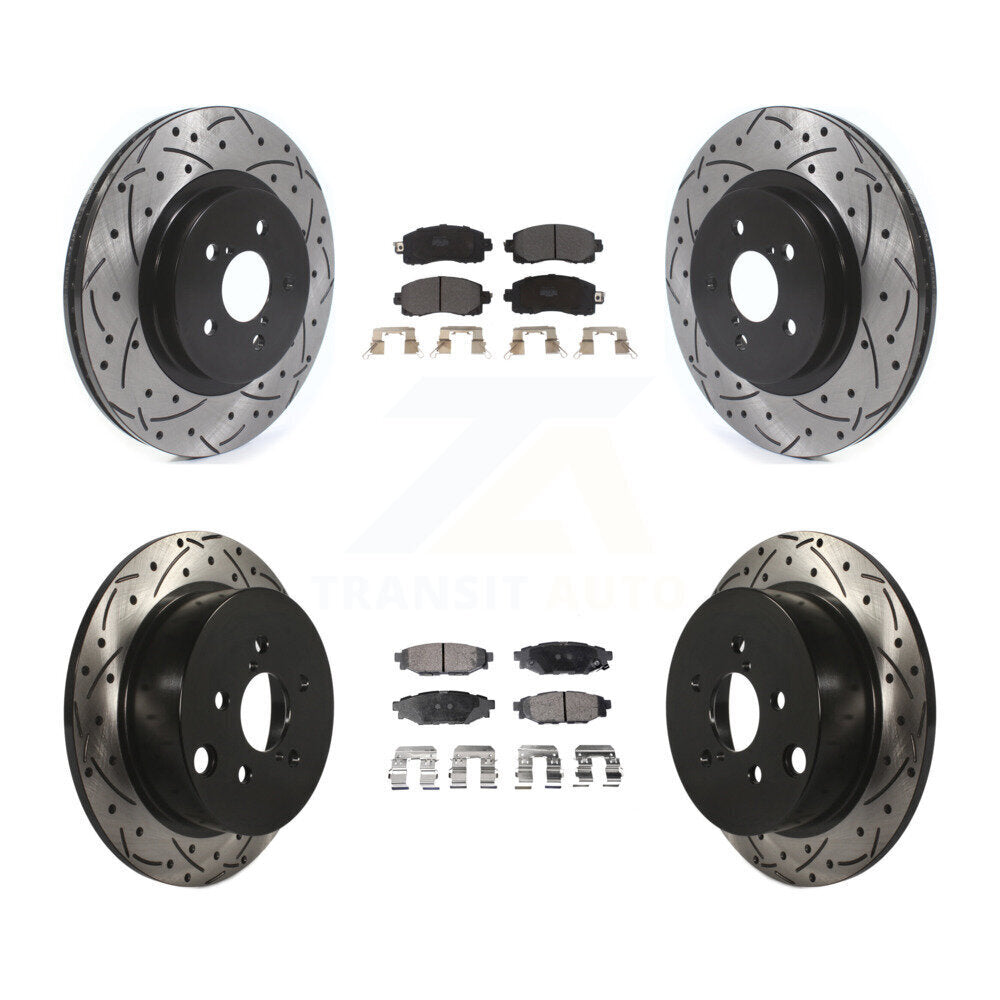 [Avant + Arrière] Kit de disque (percé rainuré revêtu) et plaquette (semi-métallique) de frein pour Subaru Crosstrek Impreza KDF-100687