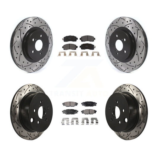 [Avant + Arrière] Kit de disque (percé rainuré revêtu) et plaquette (semi-métallique) de frein pour Subaru Crosstrek Impreza KDF-100687