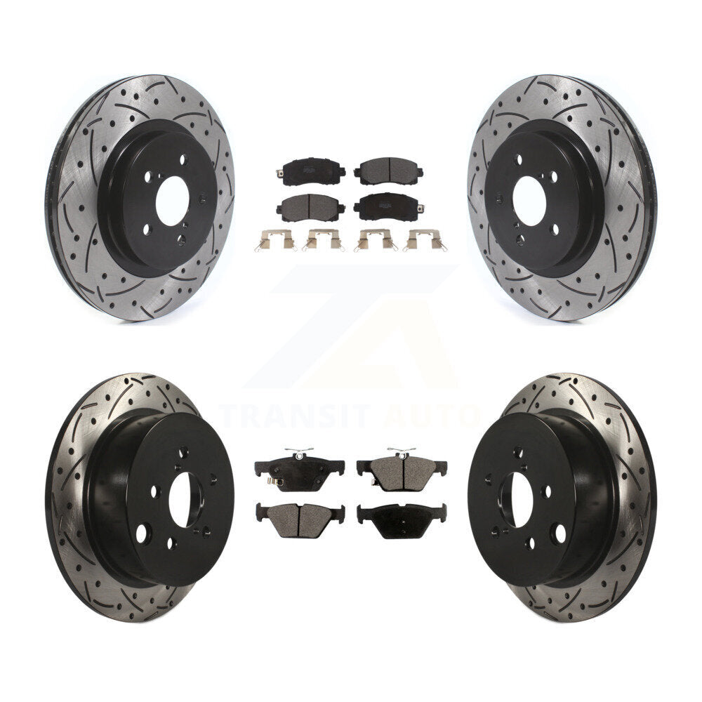 [Avant + Arrière] Kit de disque (percé rainuré revêtu) et plaquette (semi-métallique) de frein pour Subaru Crosstrek KDF-100688